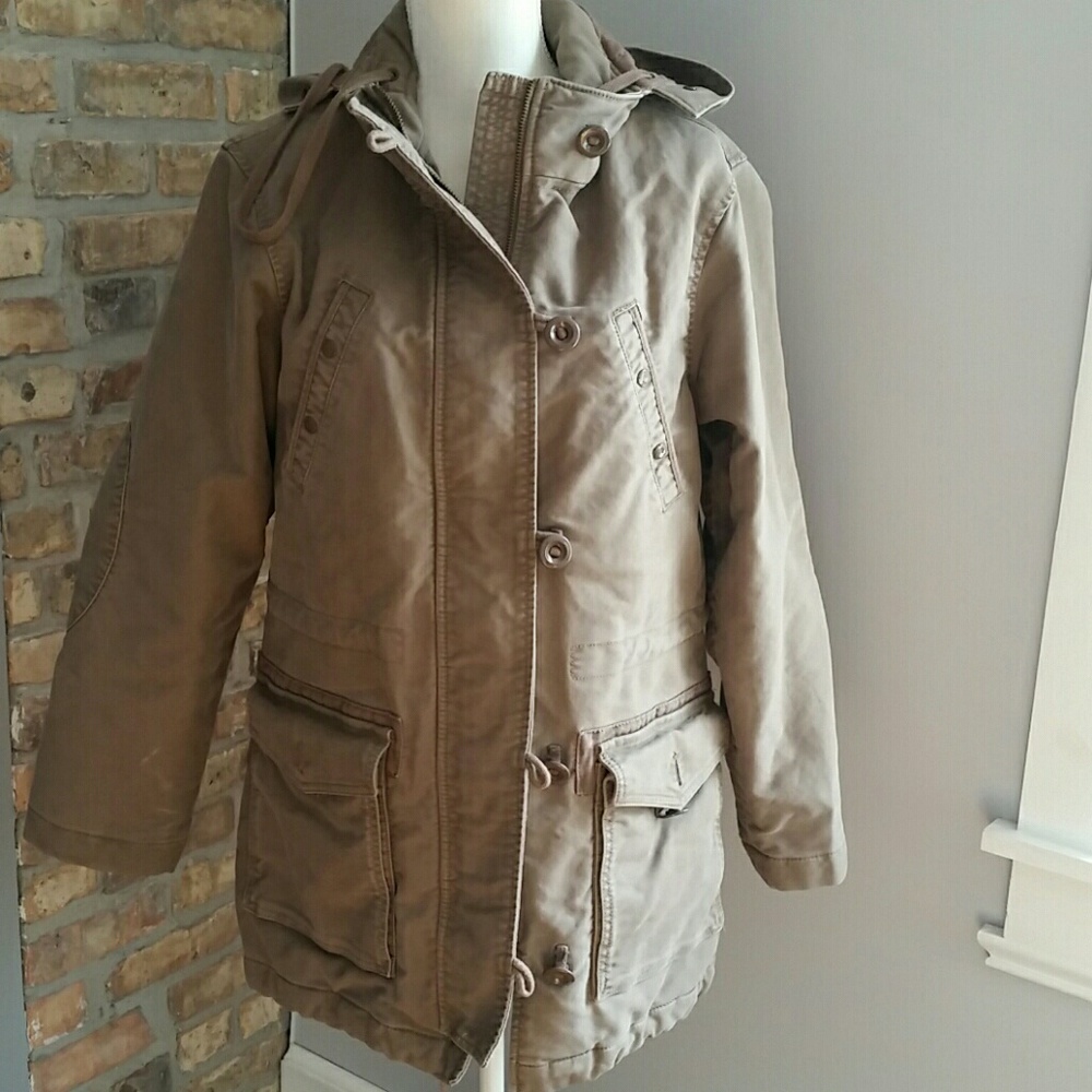 Gap Women's Medium Fully Lined Military Style Utility Work Winter Coat with Hood
